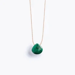 May Fine Cord Birthstone Necklace in Emerald | Collen and Clare