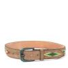 Mexicana Navajo Cruz Belt in Tan Suede