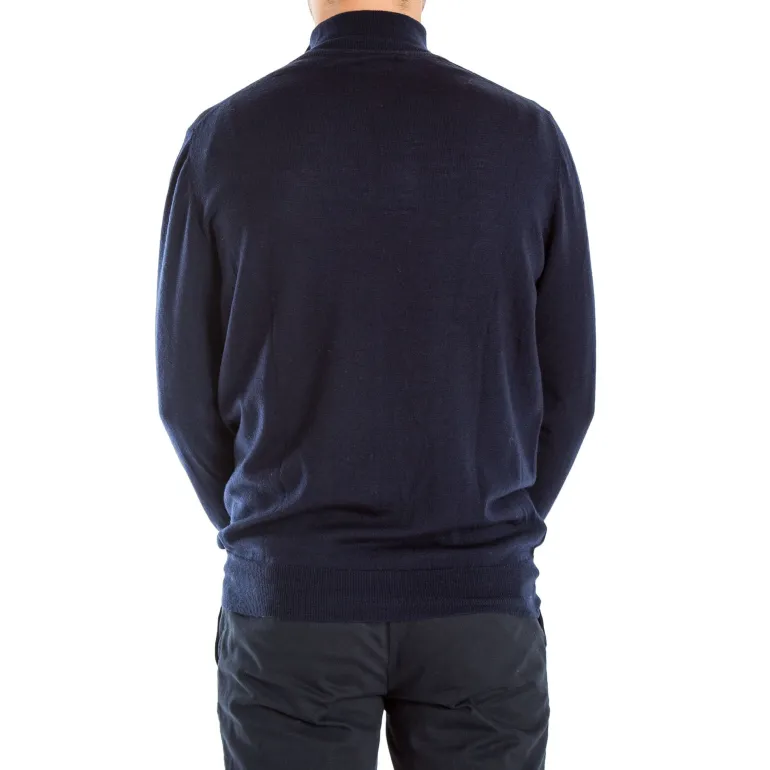 Miles Half Zip Merino Knit in Navy Marl | Collen & Clare