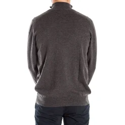 Miles Half Zip Merino Knit in Graphite Marl