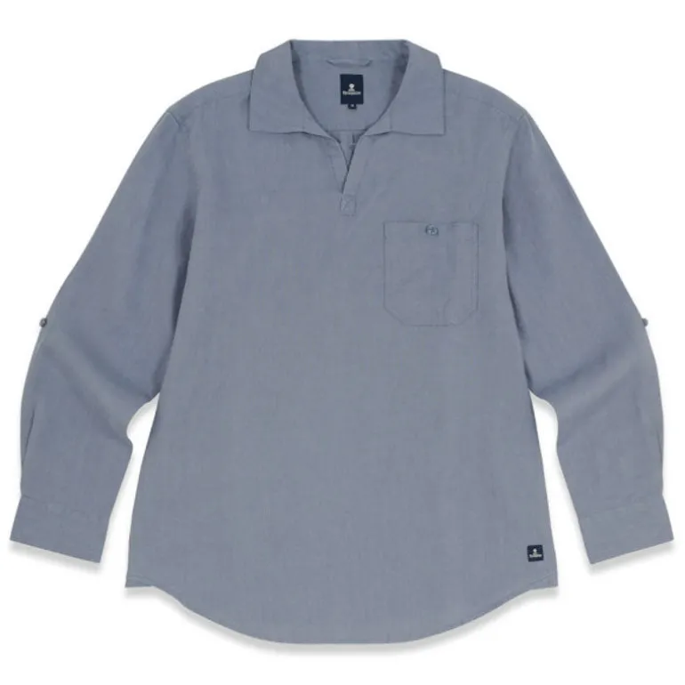 MOUSQUETON Yoanes Smock Style Shirt in Storm Grey