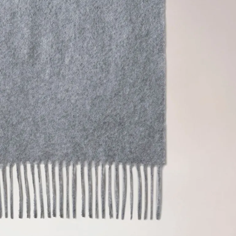 Mulberry Cashmere Scarf in Light Grey Melange Cashmere
