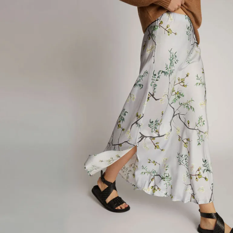 MUNTHE Odesli Silk Skirt in Dusty Green