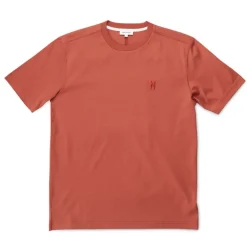 NORSE PROJECTS Johannes Organic N Logo T Shirt in Red Ochre