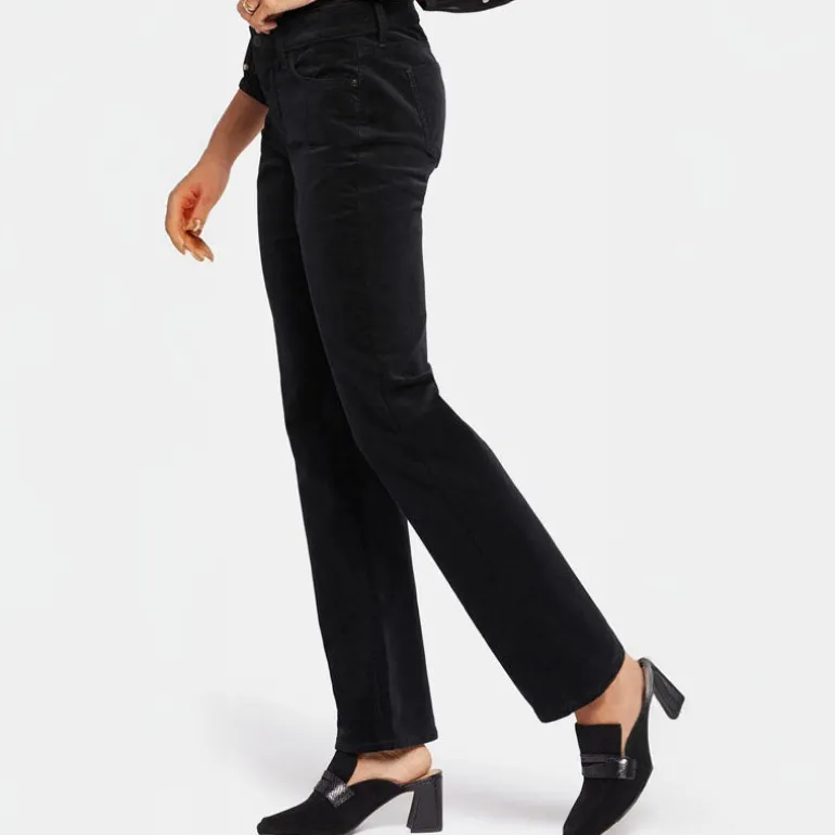 NYDJ Marilyn Straight Leg Corduroy Jeans in Black