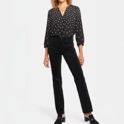 NYDJ Marilyn Straight Leg Corduroy Jeans in Black