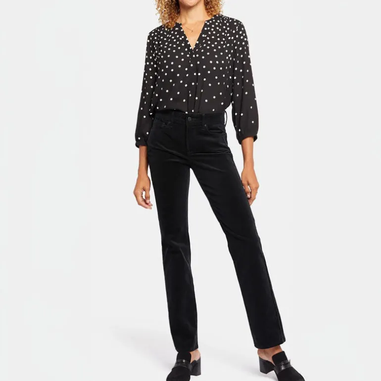 NYDJ Marilyn Straight Leg Corduroy Jeans in Black