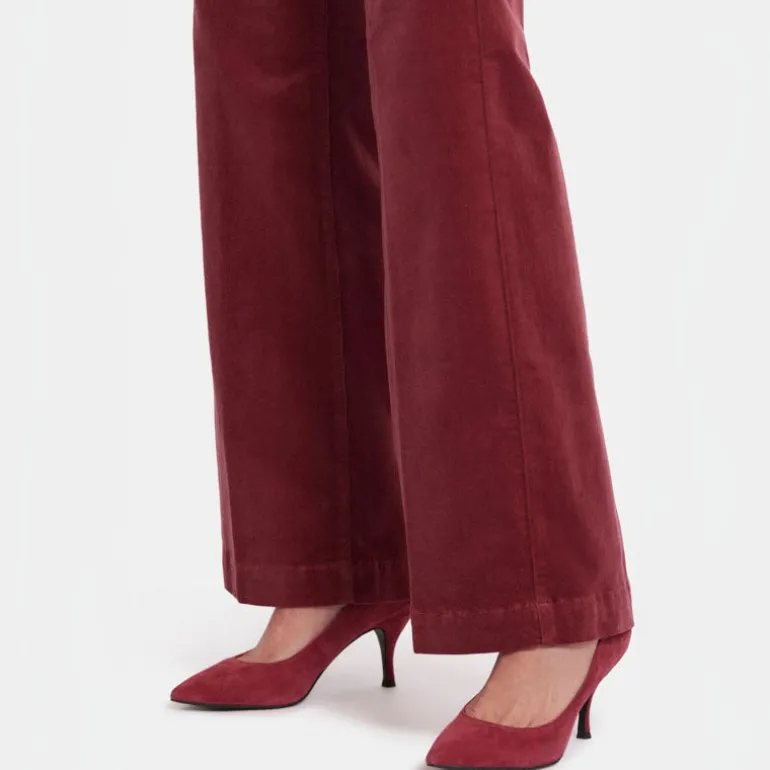 NYDJ Teresa Wide Leg Velvet Trousers in Painbrush