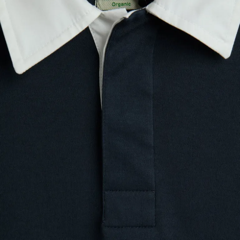 OLIVER SPENCER Heavy Long Sleeve Rugby Top Tavistock in Navy