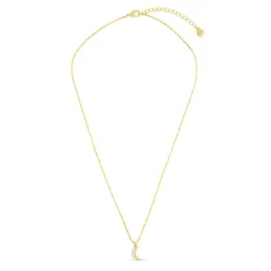 Orelia Crystal Baguette Moon Charm Necklace in Crystal