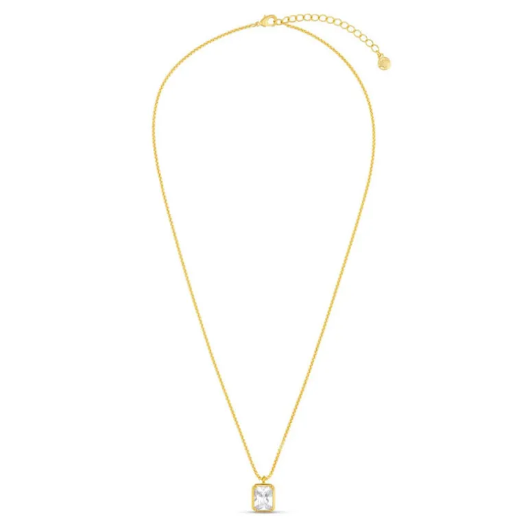 Orelia Crystal Pendant Necklace in Crystal