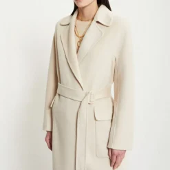 OTTOD AME Double Face Wool Coat in Ecru