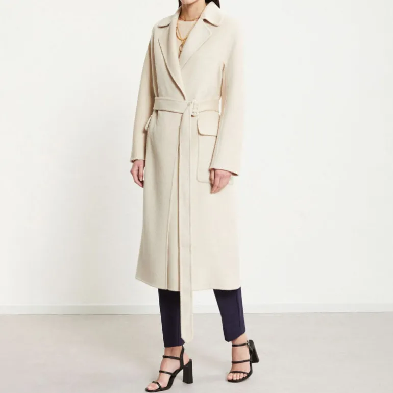 OTTOD AME Double Face Wool Coat in Ecru