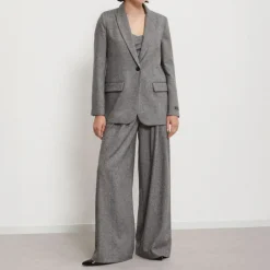 OTTOD AME Jacket with One Button in White/Black