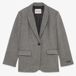 OTTOD AME Jacket with One Button in White/Black