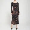 OTTOD AME Printed Viscose Fluid Skirt in Multi