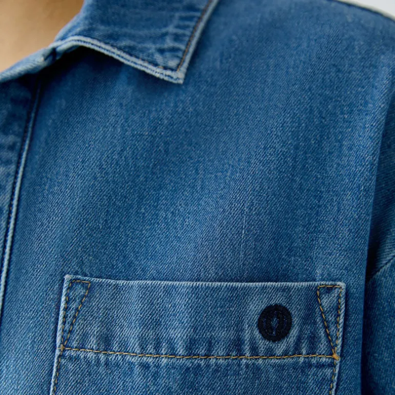 OUI 91898 Denim Blouse in Blue