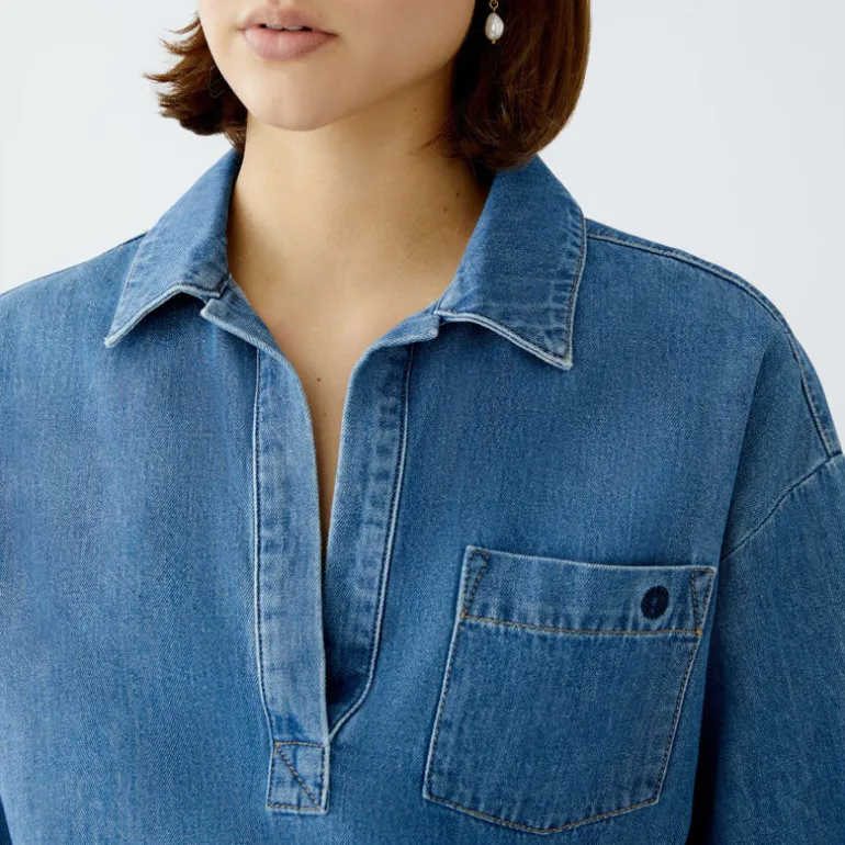 OUI 91898 Denim Blouse in Blue