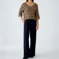 OUI 91877 Jumper in Light Brown/Black