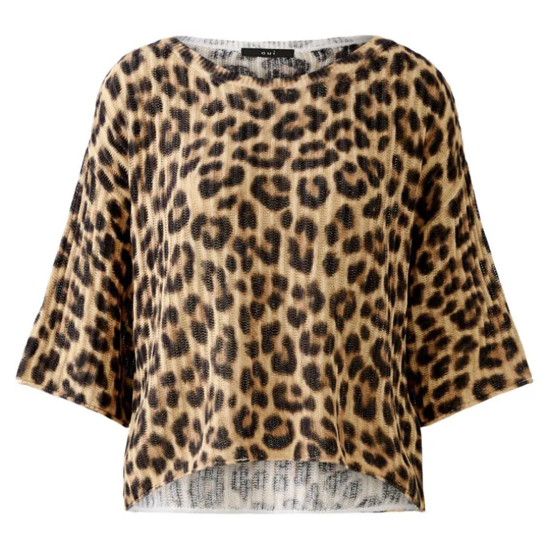 OUI 91877 Jumper in Light Brown/Black