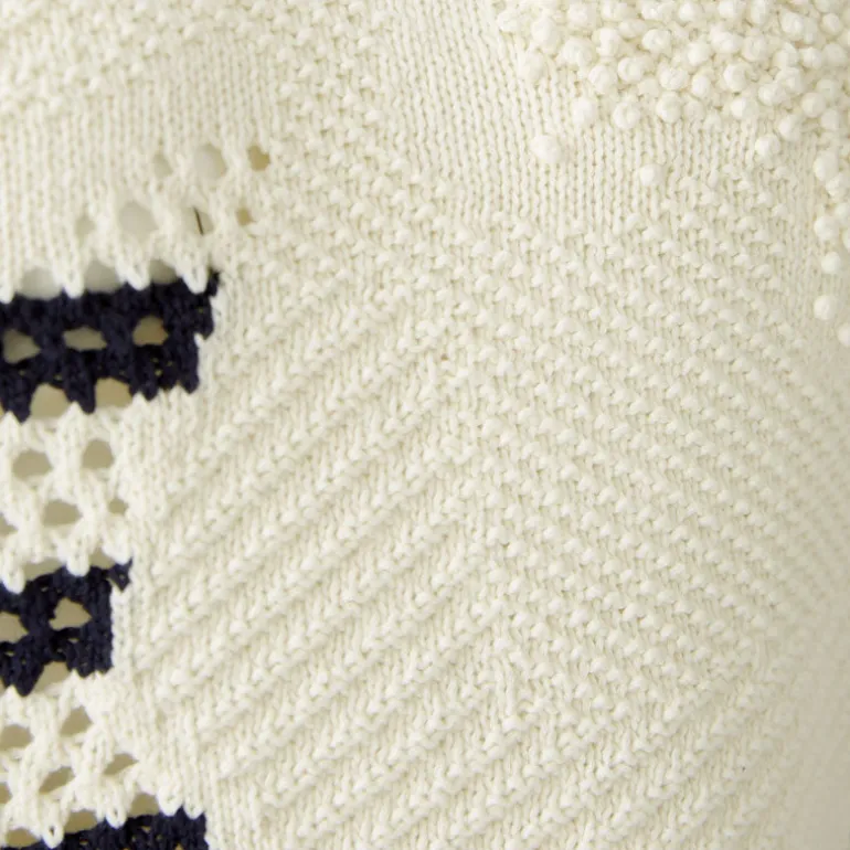 OUI 91958 Jumper in White Blue