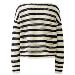 OUI 91958 Jumper in White Blue