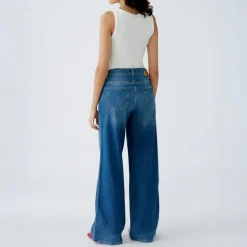 OUI 92788 Wide Leg Jeans in Dark Blue Denim