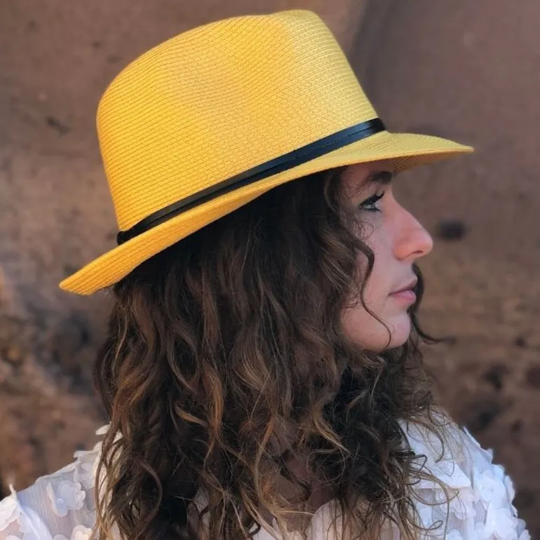Paper Fedora Hat in Sunflower | Collen & Clare