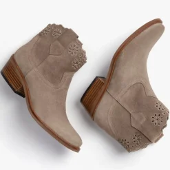 PENELOPE CHILVERS Cali Broderie Suede Cowboy Boot in Sand