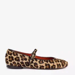 PENELOPE CHILVERS Fay Leopard Pony Mary Jane Shoes in Brown