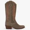 Penelope Chilvers Goldie Embroidered Cowboy Boots in Taupe