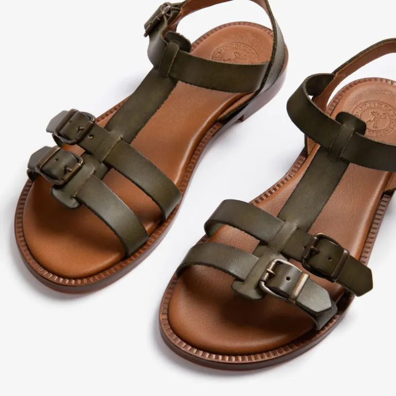 PENELOPE CHILVERS Granada Leather Sandal in Khaki