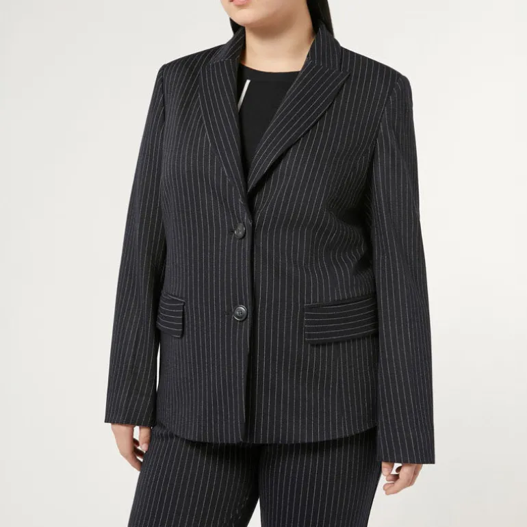 PERSONA BY MARINA RINALDI Nabil Milano Knit Fabric Blazer in Ultramari