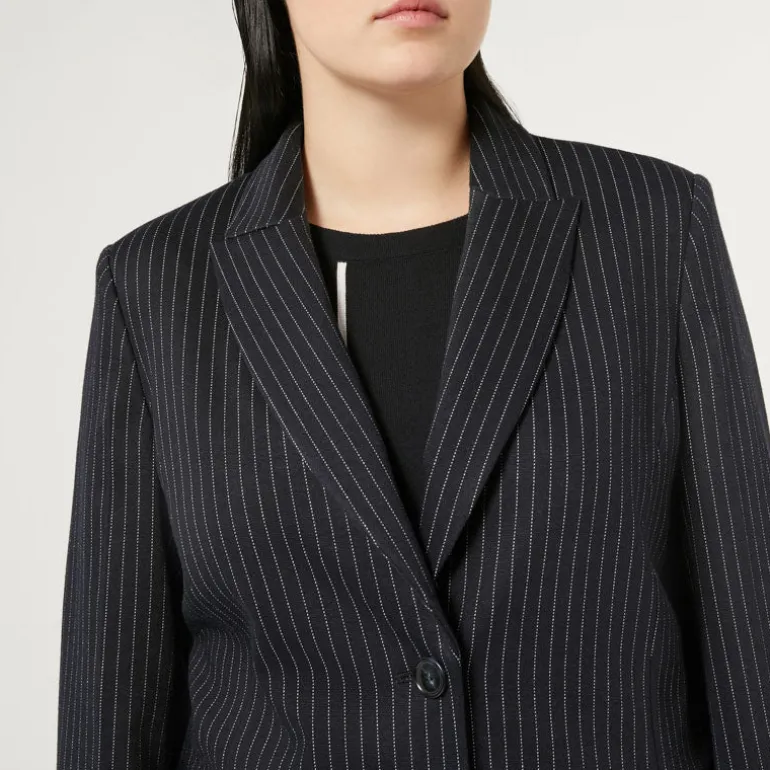 PERSONA BY MARINA RINALDI Nabil Milano Knit Fabric Blazer in Ultramari