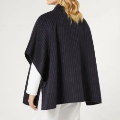 PERSONA BY MARINA RINALDI Perseo Double Faced Wool Cape in Ultramarine