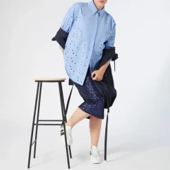 PERSONA BY MARINA RINALDI Grolla Shirt in Blue Lace