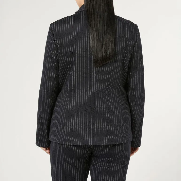 PERSONA BY MARINA RINALDI Nabil Milano Knit Fabric Blazer in Ultramari