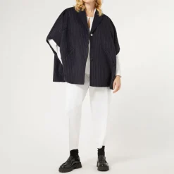 PERSONA BY MARINA RINALDI Perseo Double Faced Wool Cape in Ultramarine