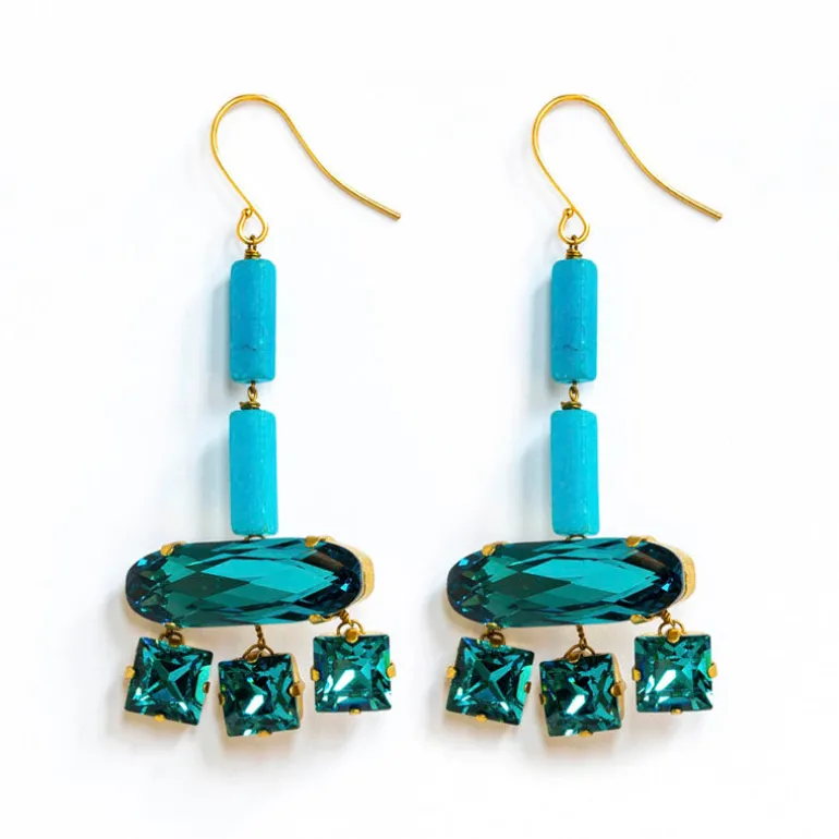 PHILIPPA KUNISCH Lotus Earrings in Blue