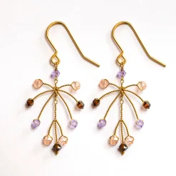 PHILIPPA KUNISCH Small Leaf Earrings in Purple Mix