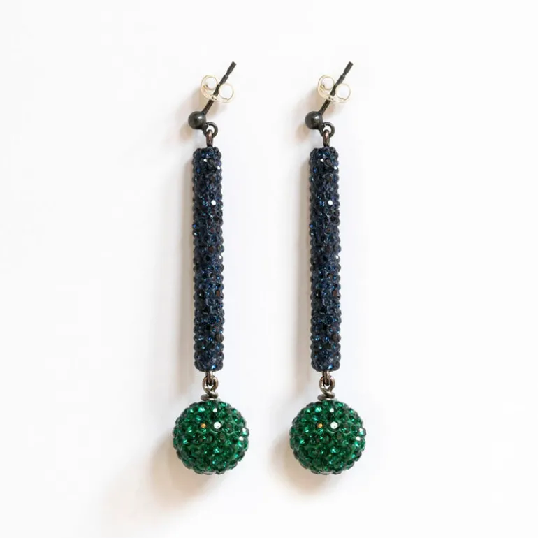 PHILIPPA KUNISCH Tube Earrings in Blue/Green