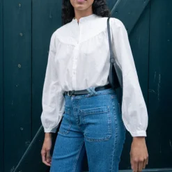 PIESZAK Wiona Bib Shirt in White