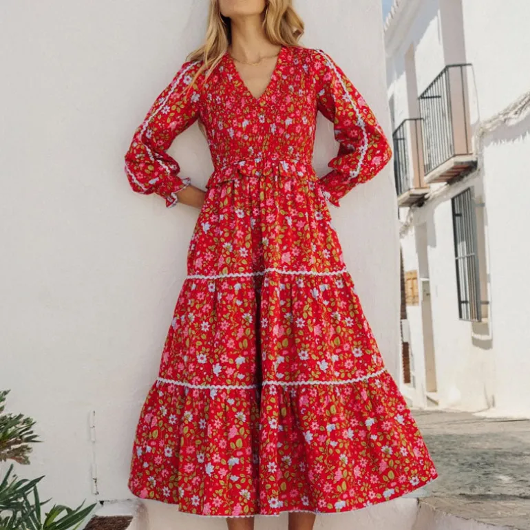 PINK CITY PRINTS Mia Dress in Poppy Meadow