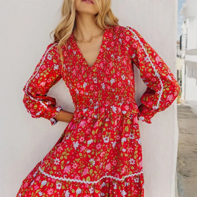 PINK CITY PRINTS Mia Dress in Poppy Meadow