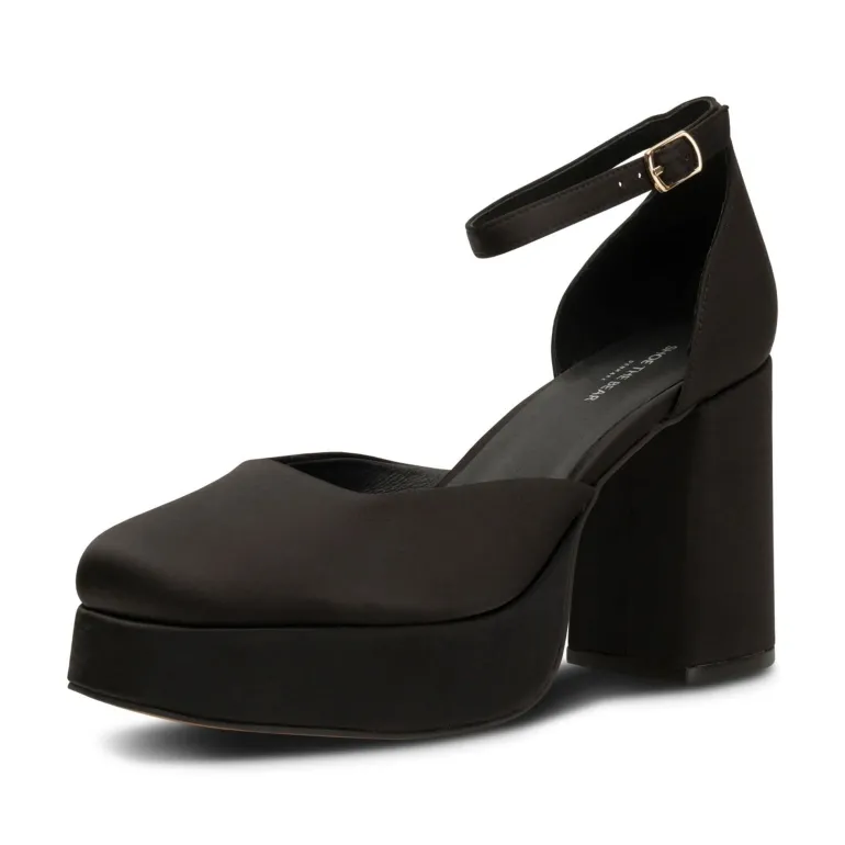 Priscilla Ankle Strap Heels in Black | Collen & Clare
