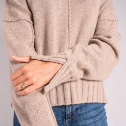 Reese High Neck Jumper in Sand Storm | Collen & Clare