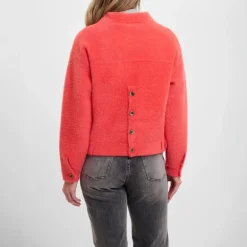 RINO & PELLE Bubbly Boxy Jacket in Hot Coral