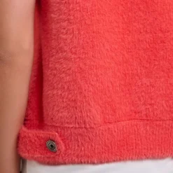 RINO & PELLE Elona Short Waistcoat in Hot Coral