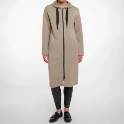 RINO & PELLE Invasion Long Hooded Coat in Dusty Khaki