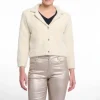 RINO & PELLE Norah Short Cardigan with Lapel Collar in Birch